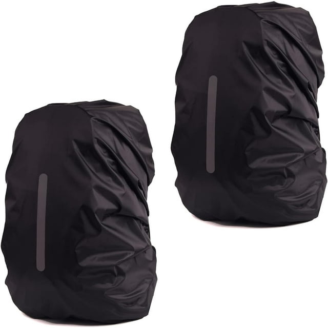 GHSDFBB 2 Pack Housse de Pluie Imperméable pour Sac à Dos, Housse de Pluie avec Bande Réfléchissante, Housse de Pluie pour Sac à Dos pour Vélo/randonnée