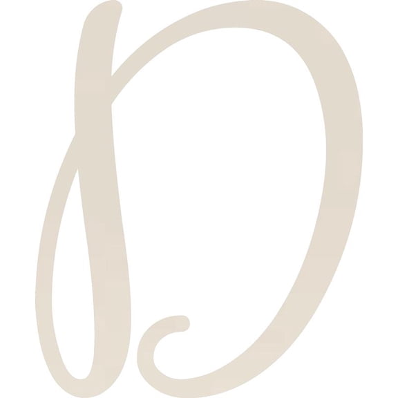 Decorative Acrylic Letter, Custom Blank D Script, 8'' Tall White Alphabet