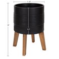 thumbnail image 2 of Kate and Laurel Gavri Farmhouse Freestanding Indoor Planter, 11.25 Inch Diameter, Black and Rustic Brown, Decorative Plant Stand with Wood Base and Iron Pot, 2 of 8