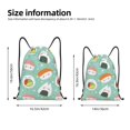 thumbnail image 2 of Xecao Kawaii Sushi Pattern Sports Drawstring Backpack - String Swim Gym Bag with Wet Proof Pocket for Women&Men-Small, 2 of 6