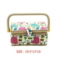 thumbnail image 5 of Small Sewing Basket Printed Design Sewing Tools Storage Box with Built-in Pin Cushion Interior Pocket, 5 of 5