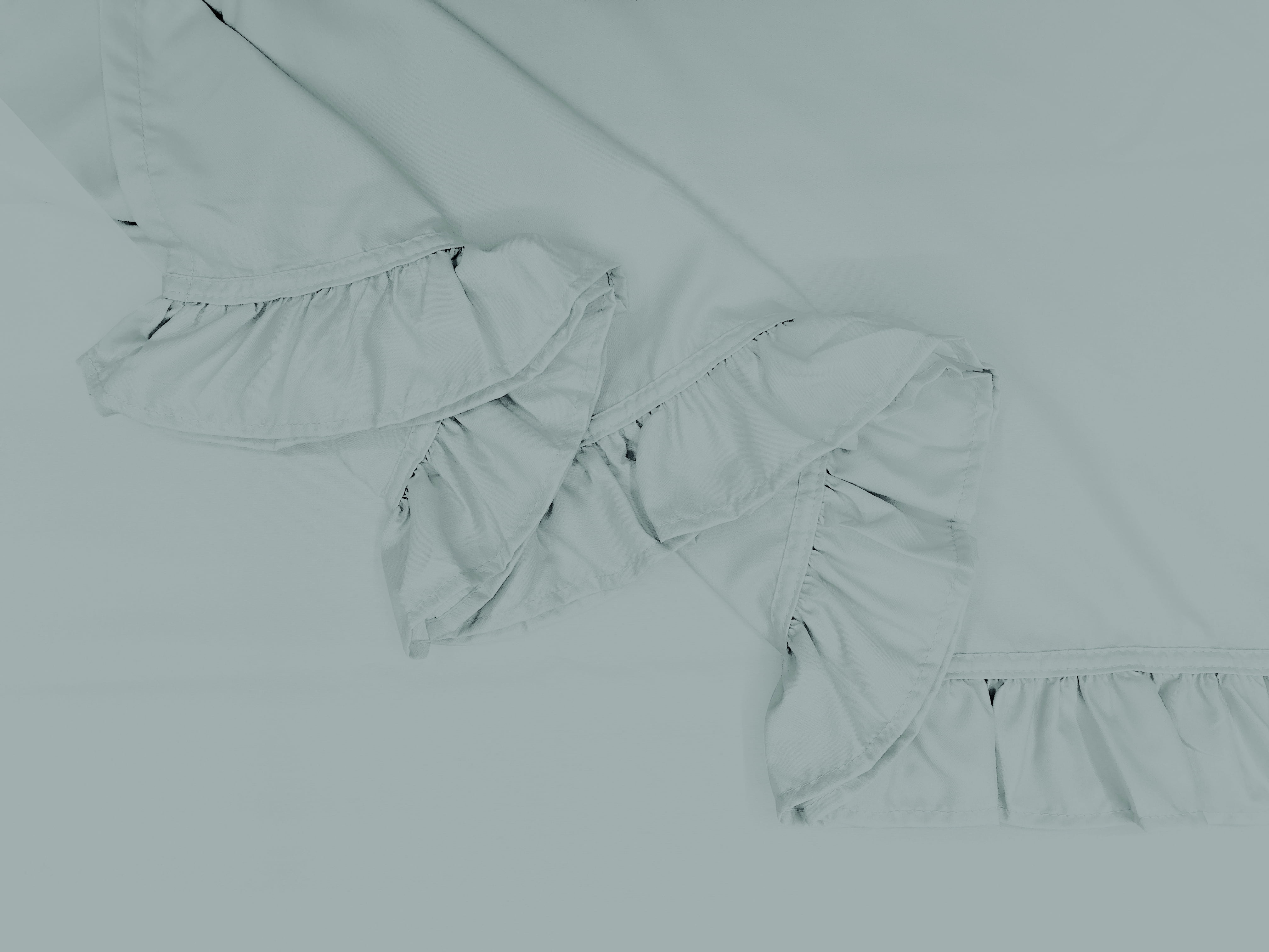 Simply Shabby Chic Solid Ruffle 4-Piece Soft Sea Green Washed Microfiber Bed Sheet Set, King