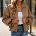 thumbnail image 5 of Jackets for Women Fashion Lapel Long Sleeve Full Zip with Pockets Solid Color Casual Jacket Outerwear Coat, 5 of 8