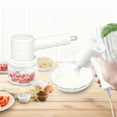 thumbnail image 6 of Electric Egg Beater,Meat & Garlic Grinder Automatic Whisk,3 Speeds Hand Mixer Electric Handheld with 2 Detachable Beaters and 1 Food Chopper,Cordless Egg Beater for Kitchen Baking & Cooking, 6 of 8