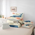 thumbnail image 5 of Homewish Cartoon Blue Whale Twin Bedding Sets 7-Piece for Teen, Kawaii Ocean Animal Bedding Comforter Set, Marine Coral Sealife Reversible Sheet Sets, Lightweight Room Decor, 5 of 7