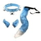 thumbnail image 4 of Conjunto de orejas y cola falsas para cosplay, tocado de cuero sintético para el cuello Azul, 4 of 9
