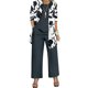 thumbnail image 5 of Pantalones Y Conjunto Superior para las Mujeres Pantalones de Piernas Anchas de Tres Piezas Que Coinciden Longline Duster Jacket Vestido de Cárdigan Floral Marino Sólido, 5 of 5