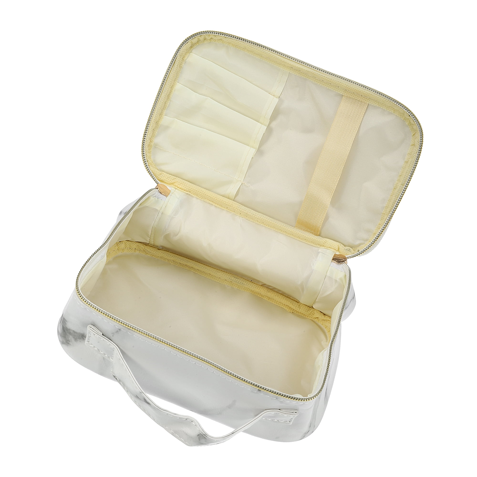 Unique Bargains Floral Makeup Bag Zipper Flower Cosmetic Pouch White, Gray