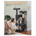 thumbnail image 6 of Cat Tree 52.4", Multilevel Cat Tower for Indoor Cats, Plush Condo with Scratching Posts, 2 Perches - Dark Gray, 6 of 7