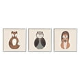 thumbnail image 4 of Stupell Industries Stylized Forest Animal Portraits Kids Owl Fox Squirrel Graphic Art White Framed Art Print Wall Art, Set of 3, Design by Birgit Maria Kiennast, 4 of 5