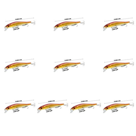 10pcs Yihaifu Lure Bait Artificial Crankbait Outdoor Fishing 3D bait lure Eyes Swimbait with 3-claw Hooks Fishi