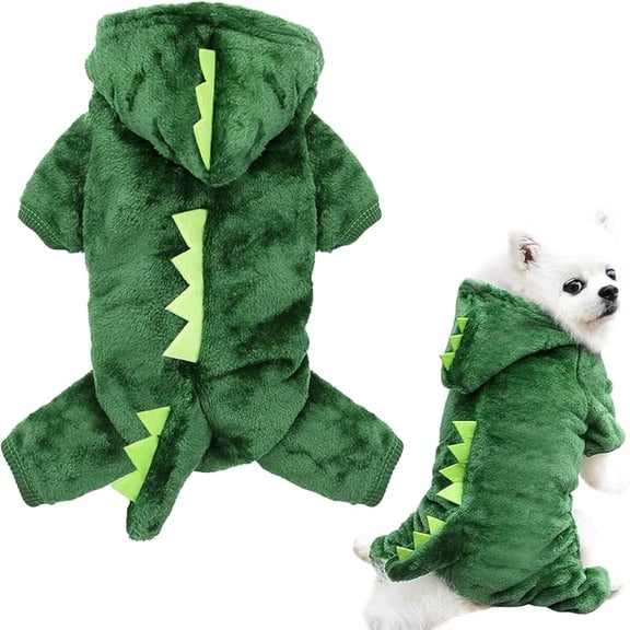 Halloween Dinosaur Pet Clothing: Green Funny Apparel for Small/Medium/Large Dogs & Cats - Various Sizes