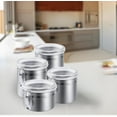 thumbnail image 6 of Jioakfa Set Of 4 Stainless Steel Canisters, Airtight Food Storage Canister Set With Clear Lid Kitchen Containers Sets For Coffee Bean, Cereal, Sugar, Flour, Tea, Candy, Cookie, Spice B, 6 of 8
