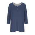 thumbnail image 4 of aidice 3/4 Length Sleeve Womens Tops Casual Round Neck Shirts Comfy Fitting Solid Color Tee Shirts, 4 of 4