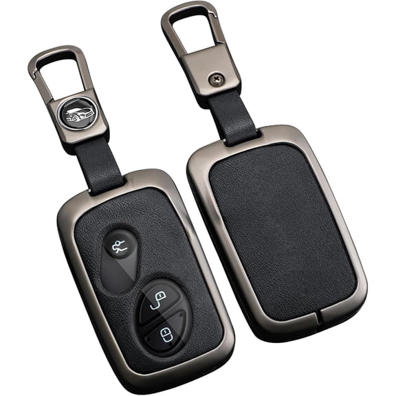 Key Fob Cover Compatible with Lexus ES350 GS350 GS450h 2007-2012 Zinc Alloy Keychain Case Holder Protector,Black,Come with Key Hook