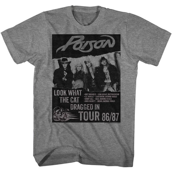 Poison Look What The Cat Dragged In Tour Heather T-Shirt