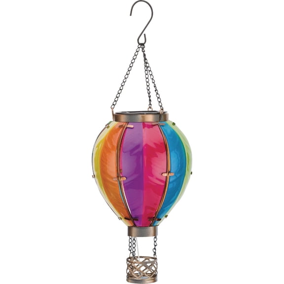 Regal Art & Gift Solar Hot Air Balloon Lantern - Solar LED, Waterproof - Small Stripe — Residential Use, Standard Application