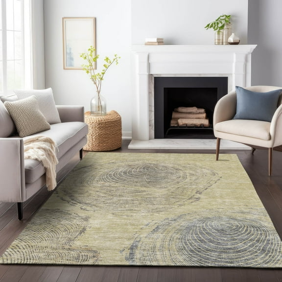 Addison Rugs Mayfield Washable Transitional Woodgrain Beige Rectangle Rug, 10' x 14'