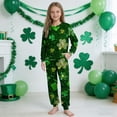 thumbnail image 2 of Camisas de Manga Larga para Niños para Niños Conjunto Impreso con Pantalones para Vacaciones Del Día de San Patricio Y Ropa Casual, Trajes de Ocio para 5-16 Años, 2 of 9