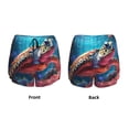 thumbnail image 5 of Haiem Colorful Ocean Sea Turtle Women's 2 in 1 Running Shorts - Lightweight Athletic Workout Gym Yoga Breathable Sports Shorts Liner with Phone Pockets-Medium, 5 of 9