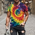 thumbnail image 5 of Mens Tie-dye T Shirt Short Sleeve Crew Neck Fitted Colorful Tees S-5X Plus Size Tops Summer Casual Tshirts (XL, Multicolor 02), 5 of 5