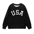 thumbnail image 3 of Girls USA Graphic Oversized Sweatshirts Letter Print Crewneck Long Sleeve Casual Loose Pullover Tops, 3 of 7