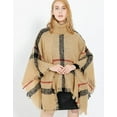 thumbnail image 2 of CoCopeaunt Women Pullover Shawl Wraps High Collar Loop Yarn Poncho Winter Plaid Sweater Cardigan Cape, 2 of 6