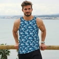 thumbnail image 6 of Gukieu Sea Water Wave Print Men's Quick Dry Fitness Vest, Round Neck Sleeveless Fitness Bodybuilding Top-Small, 6 of 7