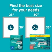 Assurance Unisex Premium Underpad for Adults, L, Maximum Absorbency, 18 Count