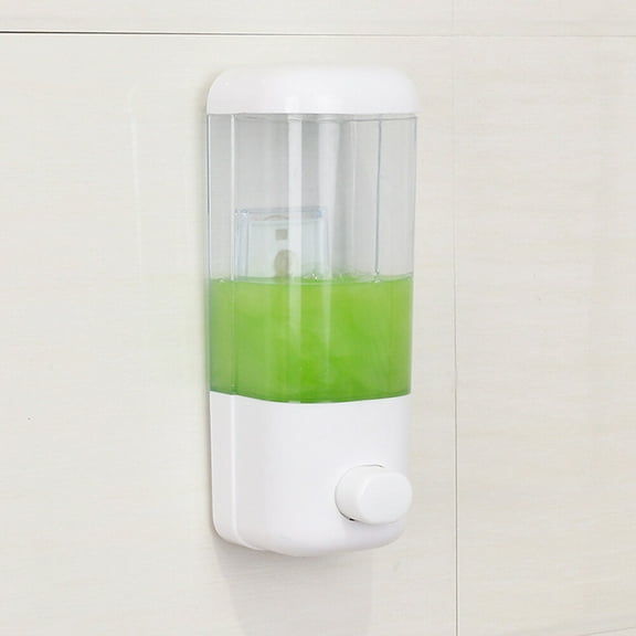 HOOWIFFY White Plastic Wall Mounted Soap Dispenser for Bathroom, Easy to Install, and Convenient Hand Soap Holder