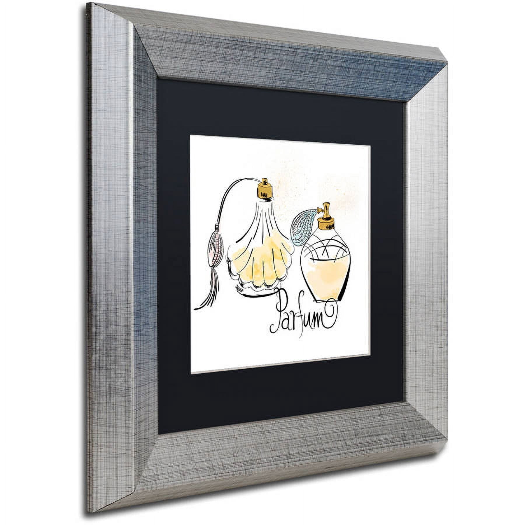 Trademark Fine Art "Perfume Bottles" Canvas Art by Lisa Powell Braun, Black Matte, Silver Frame