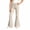 Beige, variant on Girls Solid Casual Flare Leg Pants for Big Kids Mid Rise Full Length Back Pocket Stretch Fabric Everyday Bottoms