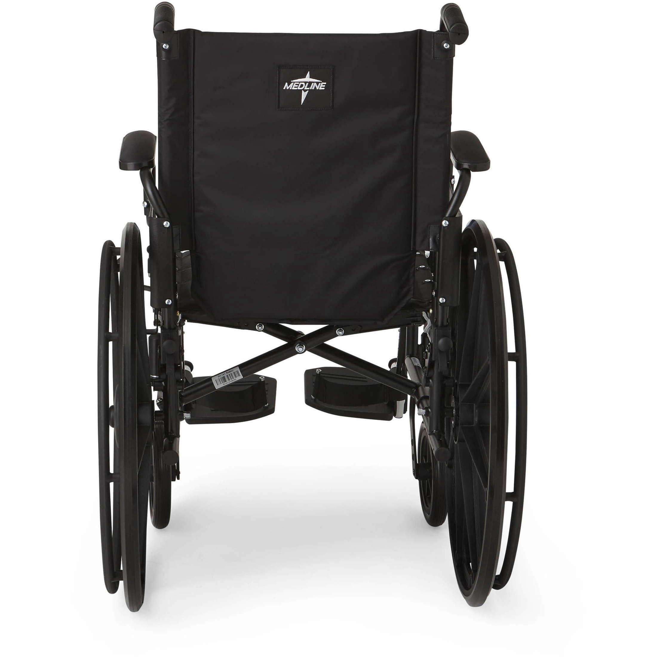 Medline Premium Ultra-Light Weight Wheelchair, Removable Flip-Back Arms, Swing Away Footrests, 300 Weight Capacity, Black