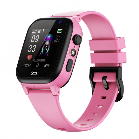 GJX Smart Watch for Kids,Real-Time Tracking Kids Smart Watch,Sos Button Watches for Kids,Pink,2G