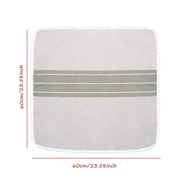Up to 65% Off SMihono Table Cloth Cotton Linen Wrinkle Free Anti-Fading Tablecloths Embroidery Tassel