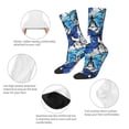 thumbnail image 6 of Goofa Blue and White Butterflies Printed Men's Crew Socks, Soft Durable Breathable Moisture-Wicking with Odor Control Cotton socks, 6 of 9