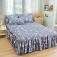 thumbnail image 2 of 3 Pieces/Set Bed Skirt Cotton Bedspread Set Embroidery Bed Dress Pillow Cases for King/Queen Double 1.2/1.5/1.8/2M Sheet Cover, 2 of 6