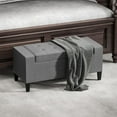 thumbnail image 5 of XiHuaZhaoChen  Ottoman with Storage, Storage Ottoman Bench with Lift Top and Rubberwood Legs, Linen Upholstered Entryway Bench with Seating for Living Room, Bedroom, Gray, 5 of 8