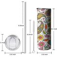 thumbnail image 5 of 20 OZ Slim Tumblers Paisley Design Insulated Coffee Mug with Lid and Straw,Stainless Steel Vacuum Insulated Cafe Tumblers Gifts for Drinking Coffee Cafe, 5 of 7