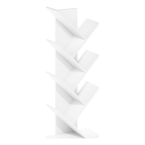 Pemberly Row Bookshelf 7-Tier Floor Standing Bookcase in White