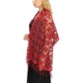 thumbnail image 3 of fastboy Foulard Élégante pour Femmes Broderie Légère à Franges Robe de Soirée Châle Demoiselle d'Honneur Mariage Châles Vêtements Rouges, 3 of 5