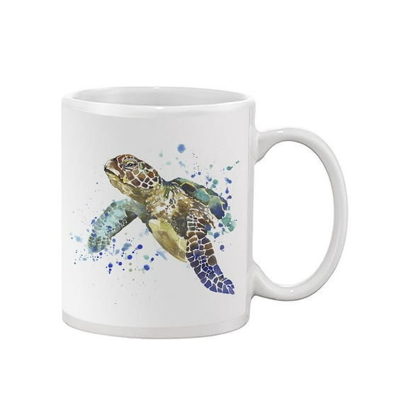 Watercolor Sea Turtle Splash Mug - Image by Shutterstock,