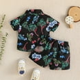 thumbnail image 3 of LAPAKIDS Toddler Boy Summer Clothes 9-12 Months Floral Print Shirt Tops Shorts Baby Boy Casual Outfits, 3 of 6