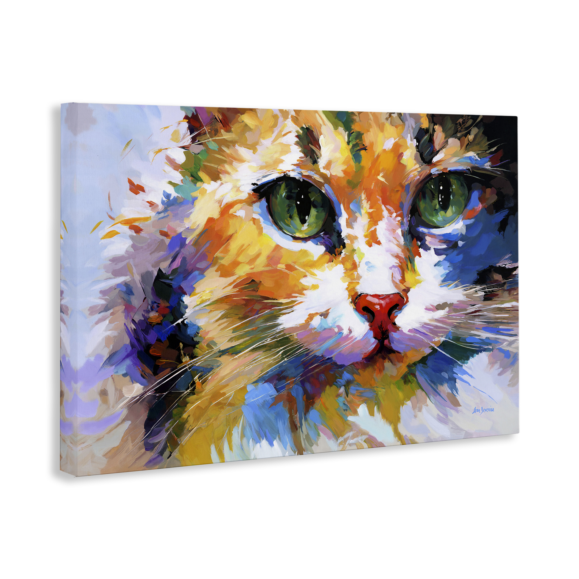 Stupell Industries Manx Cat Gaze Animals & Insects Painting Gallery Wrapped Canvas Art Print Wall Art, 45 x 30