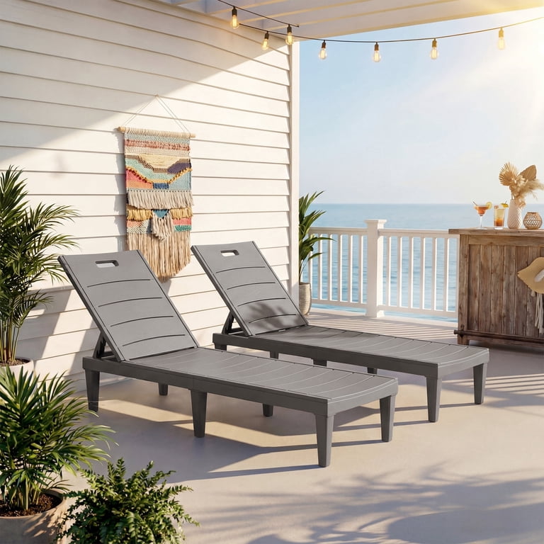 Homall Outdoor Chaise Lounges, 5-Position Waterproof Set of 2 photo 6