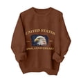 thumbnail image 4 of Leey-World 250 Years of Freedom 250th Anniversary USA Flag 4th of July Shirt Patriotic Tops for Women(Brown,L), 4 of 9