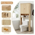 thumbnail image 3 of Fluted Over The Toilet Storage Cabinet, Bathroom Toilet Storage Cabinet with Door, Wood Curved Over The Toilet Space Saver Cabinets for Restroom Bathroom, Natural, 3 of 9