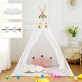 thumbnail image 2 of BSHAPPLUS Teepee Play Tent Kids Playhouse Cotton Portable Toys Tent Gift,Natural Cotton Canvas Children Tent, 2 of 11