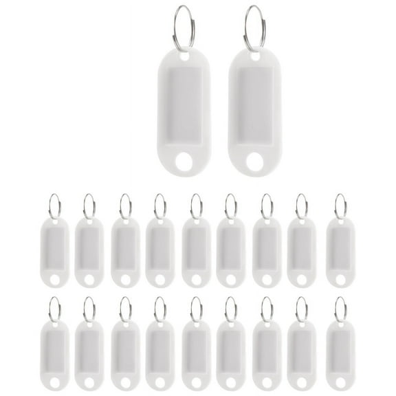 white portable plastic key fob tag ID labels 20 pieces