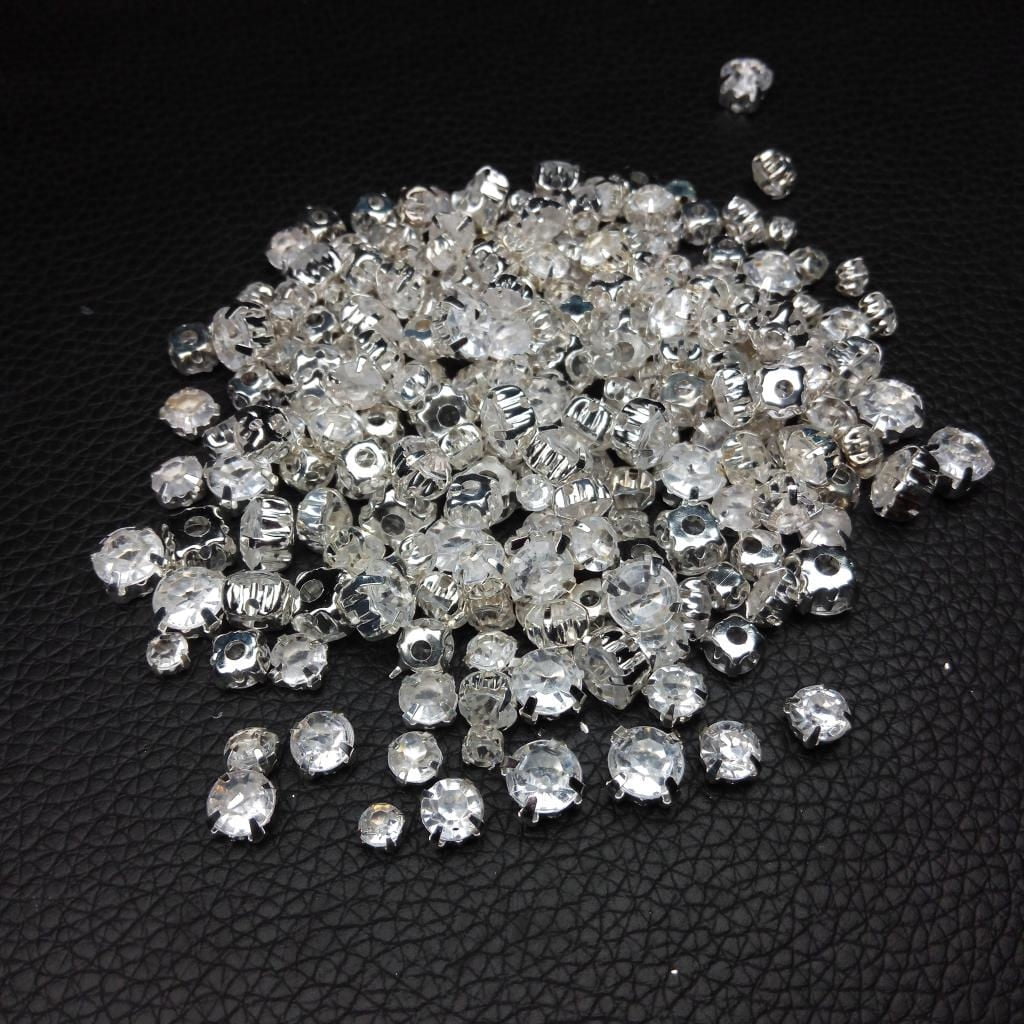 100 Pieces Diamante Sew On Crystals Rhinestone Beads Embellishment Craft 7mm Walmart